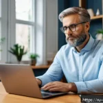 Home 23 상담심리사 관련 학회 및 세미나 - A modern psychologist conducting an online therapy session via video conference on a sleek laptop in...